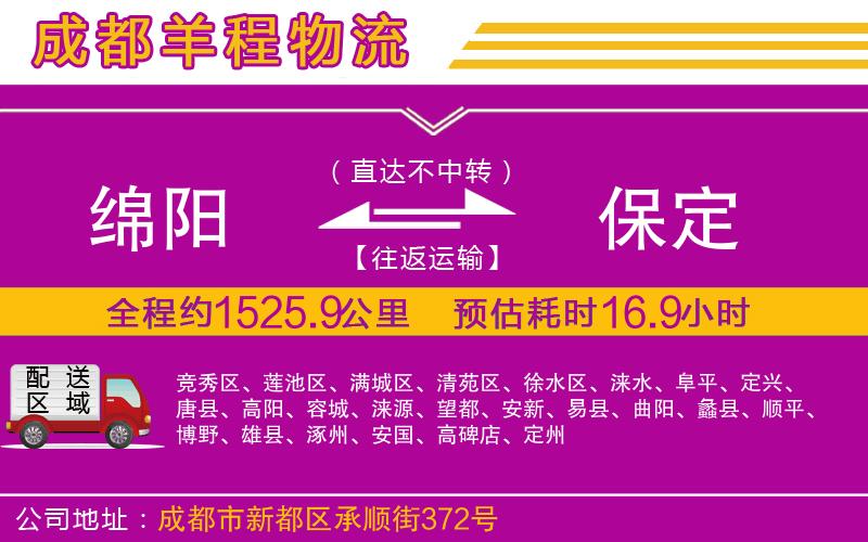 綿陽(yáng)到保定物流公司