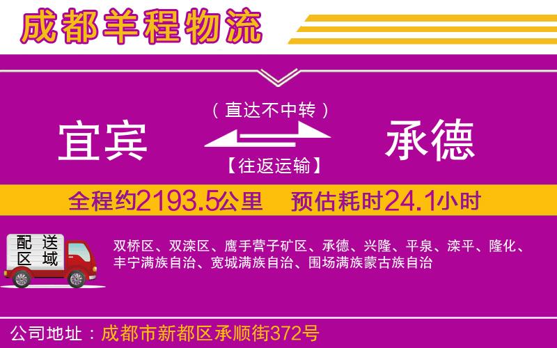 宜賓到承德物流公司