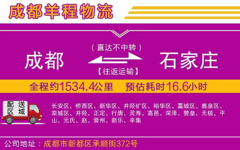 成都到石家莊貨運(yùn)專線