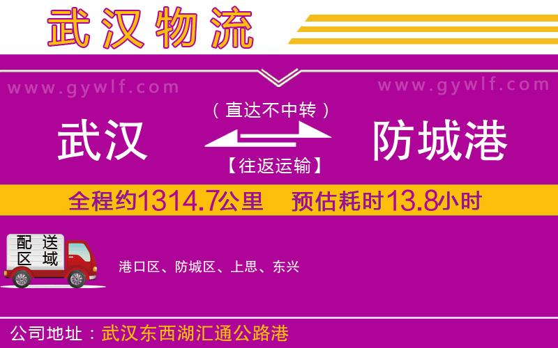 武漢到防城港物流公司