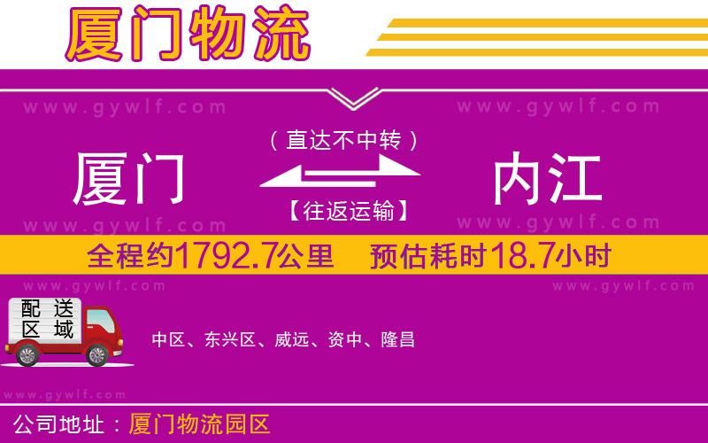 廈門(mén)到內(nèi)江物流公司