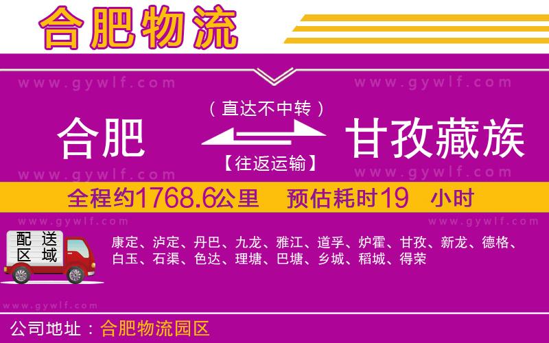 合肥到甘孜藏族自治州物流公司