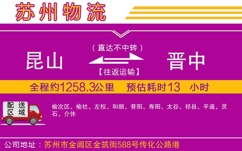 昆山到晉中物流公司