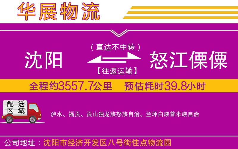 沈陽到怒江傈僳族自治州物流公司