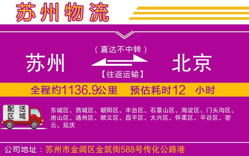 蘇州到北京物流公司