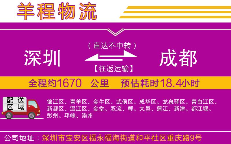 深圳到成都物流專線