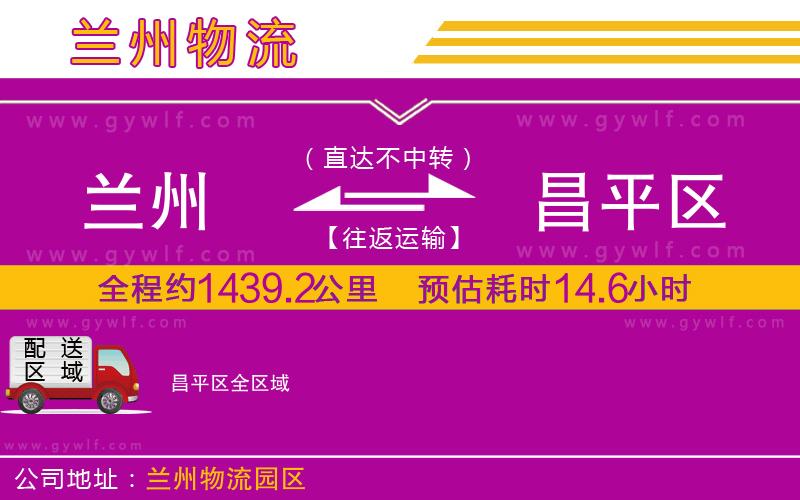 蘭州到昌平區(qū)物流公司