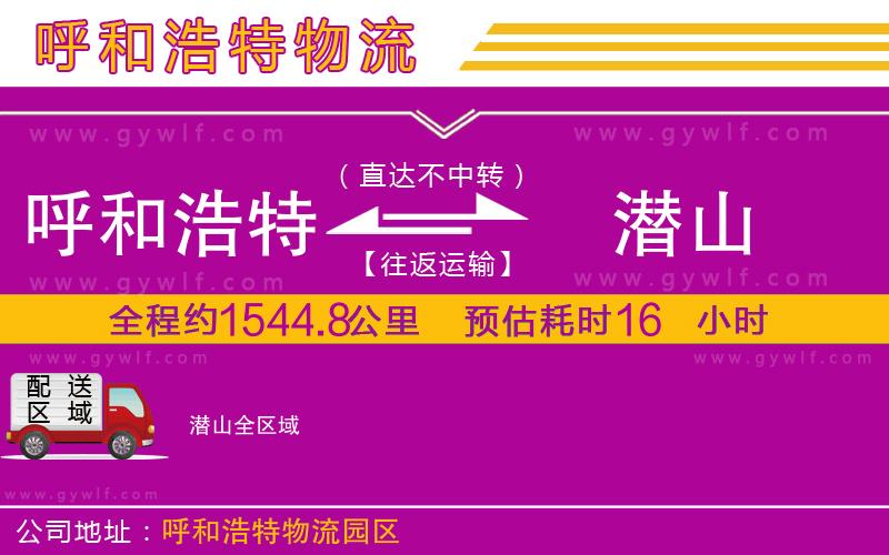 呼和浩特到潛山物流公司