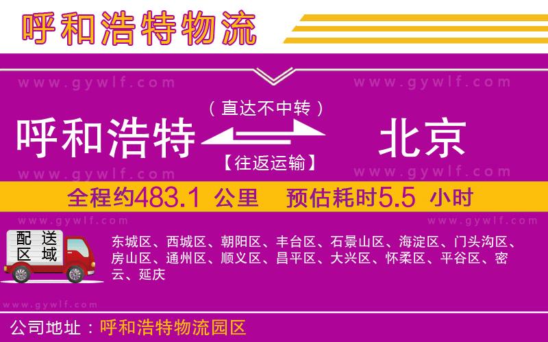 呼和浩特到北京物流公司