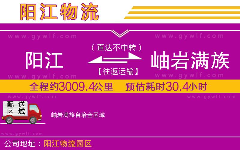 陽(yáng)江到岫巖滿族自治物流公司