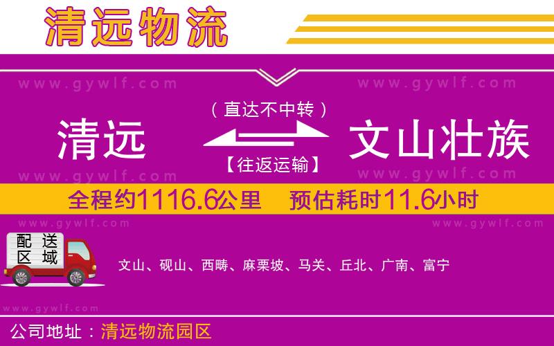 清遠到文山壯族苗族自治州物流公司