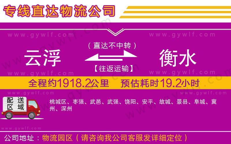 云浮到衡水物流公司