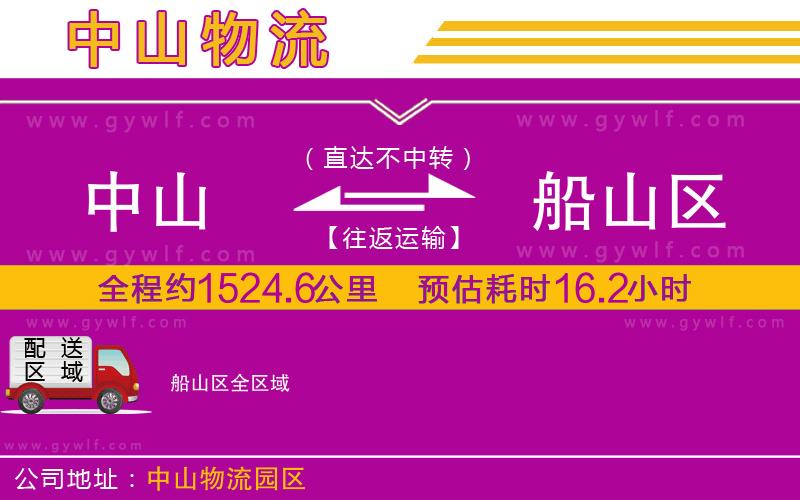 中山到船山區(qū)物流公司