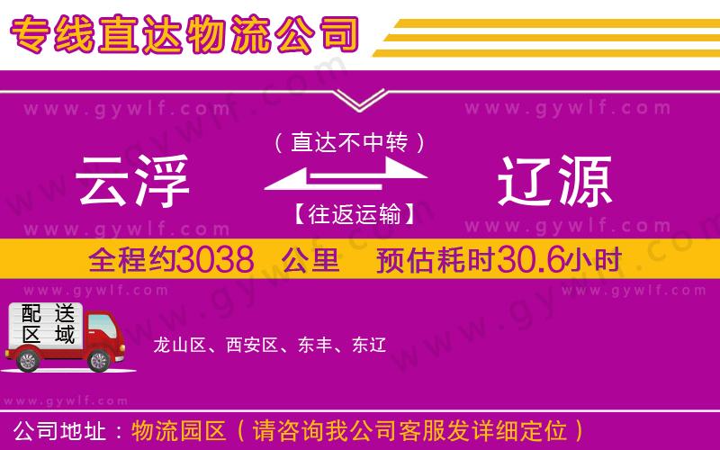 云浮到遼源物流公司