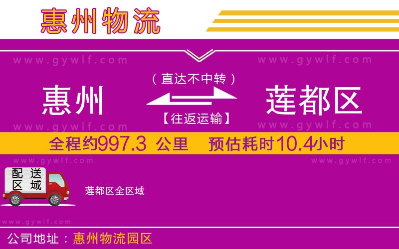 惠州到蓮都區(qū)物流公司