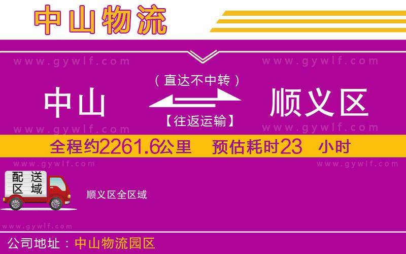 中山到順義區(qū)物流公司