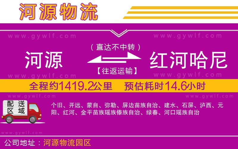 河源到紅河哈尼族彝族自治州物流公司