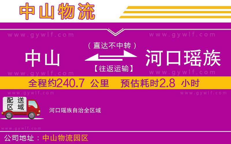 中山到河口瑤族自治物流公司