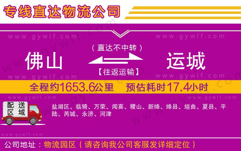 佛山到運城物流公司