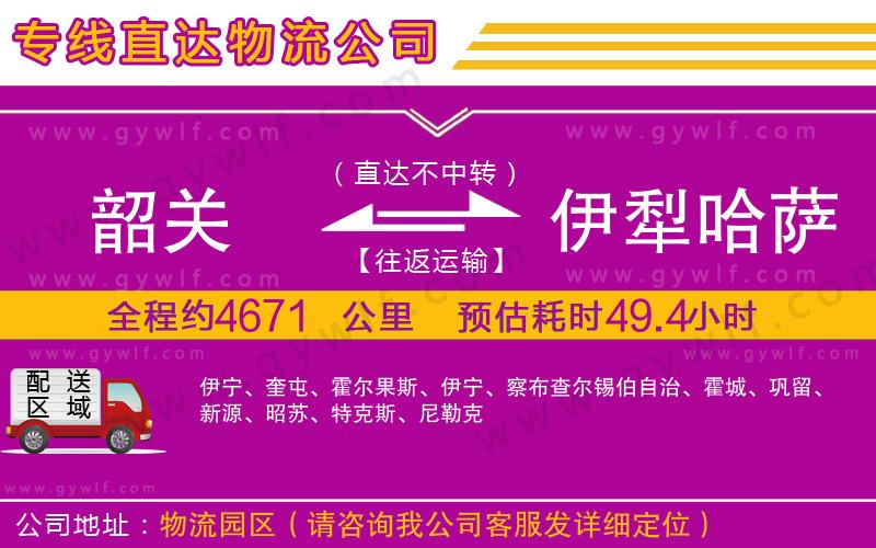 韶關(guān)到伊犁哈薩克自治州物流公司