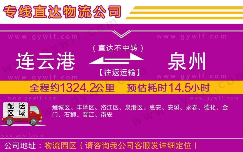 連云港到泉州物流公司