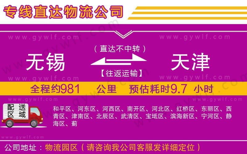 無(wú)錫到天津物流公司
