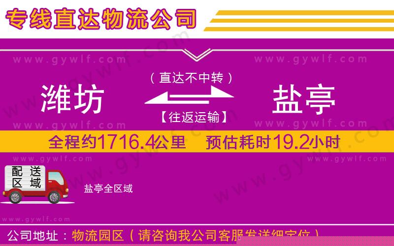 濰坊到鹽亭物流公司