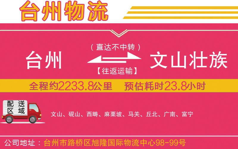 臺(tái)州到文山壯族苗族自治州物流公司