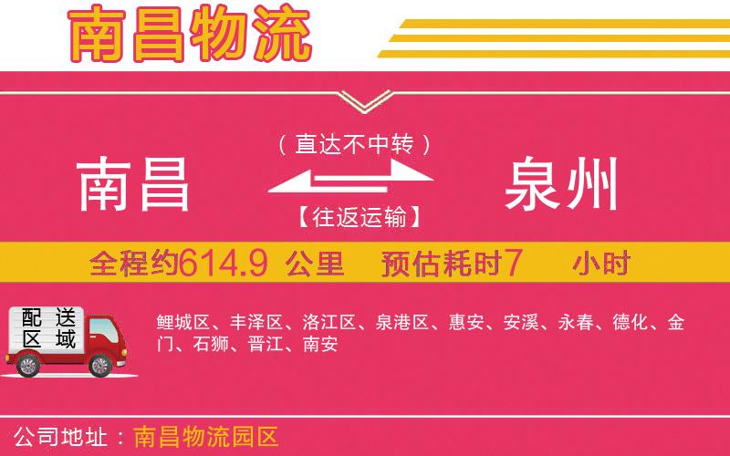 南昌到泉州物流公司