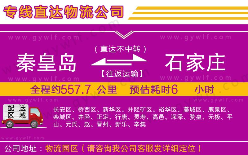 秦皇島到石家莊物流公司