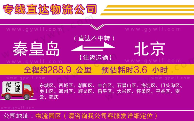 秦皇島到北京物流公司