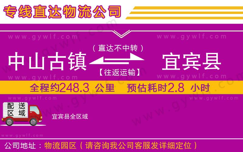 中山古鎮(zhèn)到宜賓縣物流公司