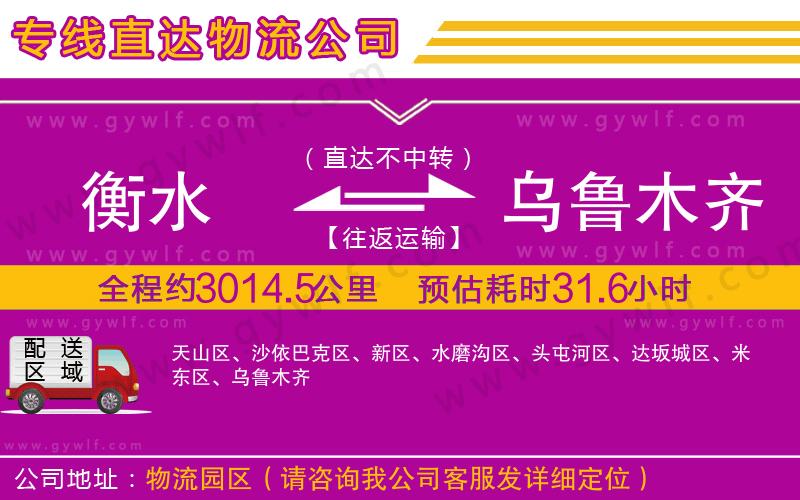 衡水到烏魯木齊物流公司