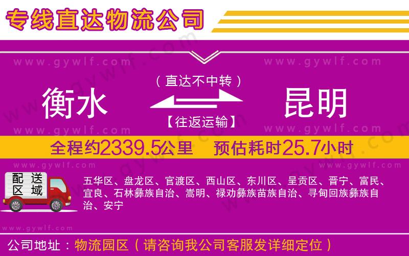 衡水到昆明物流公司