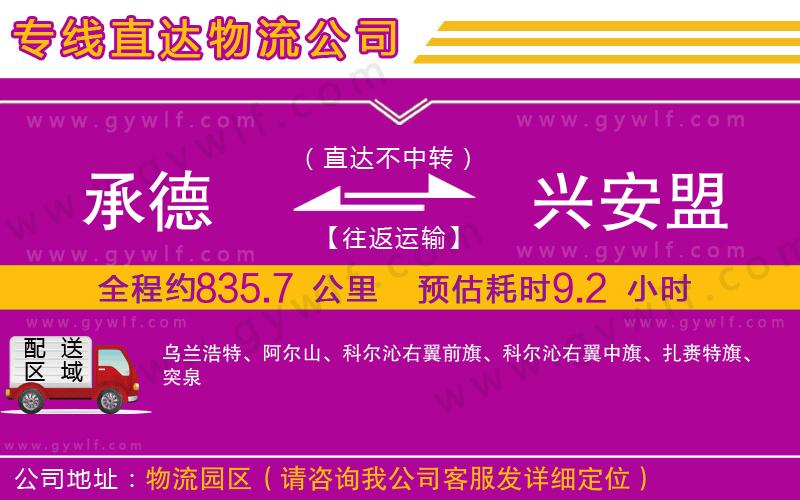 承德到興安盟物流公司