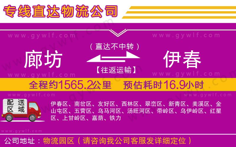 廊坊到伊春物流公司