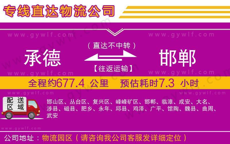 承德到邯鄲物流公司