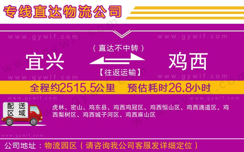 宜興到雞西物流公司