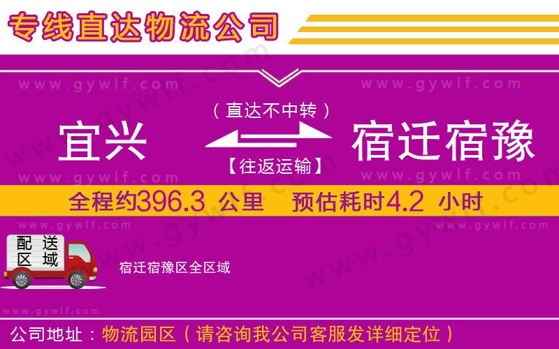 宜興到宿遷宿豫區(qū)物流公司