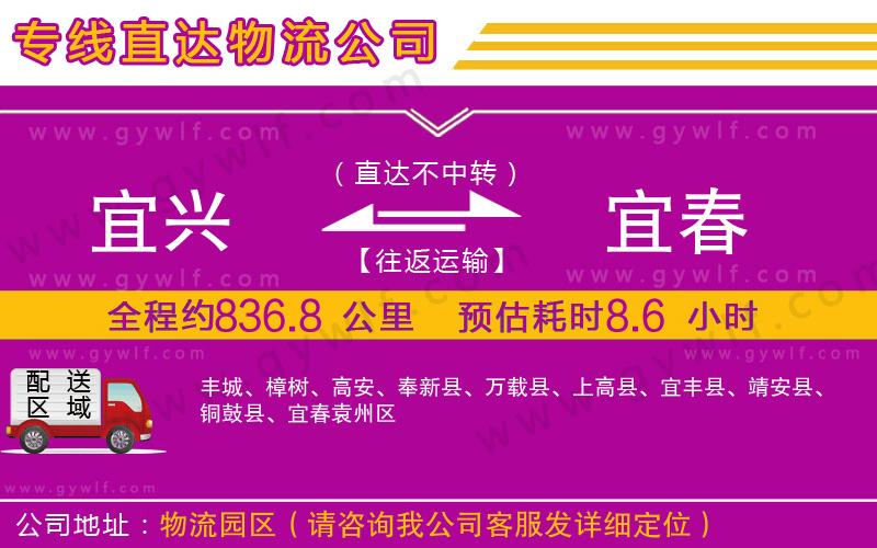 宜興到宜春物流公司