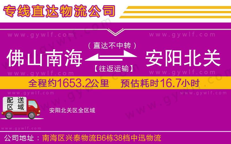 佛山南海到安陽北關(guān)區(qū)物流公司