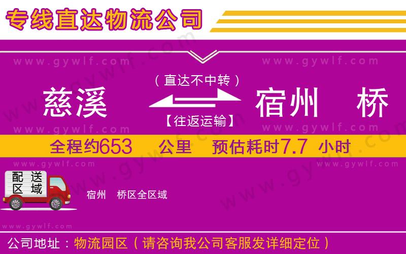 慈溪到宿州埇橋區(qū)物流公司