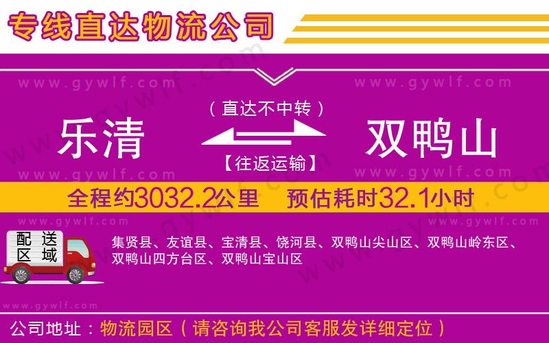 樂(lè)清到雙鴨山物流公司