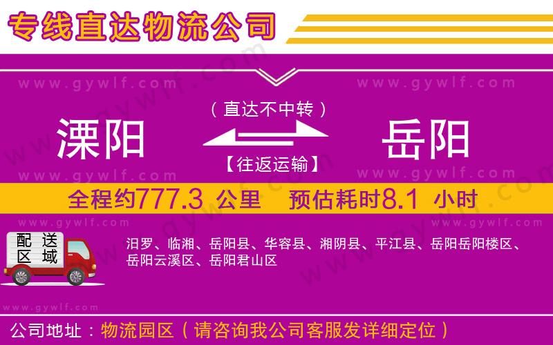 溧陽(yáng)到岳陽(yáng)物流公司