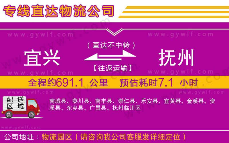 宜興到撫州物流公司