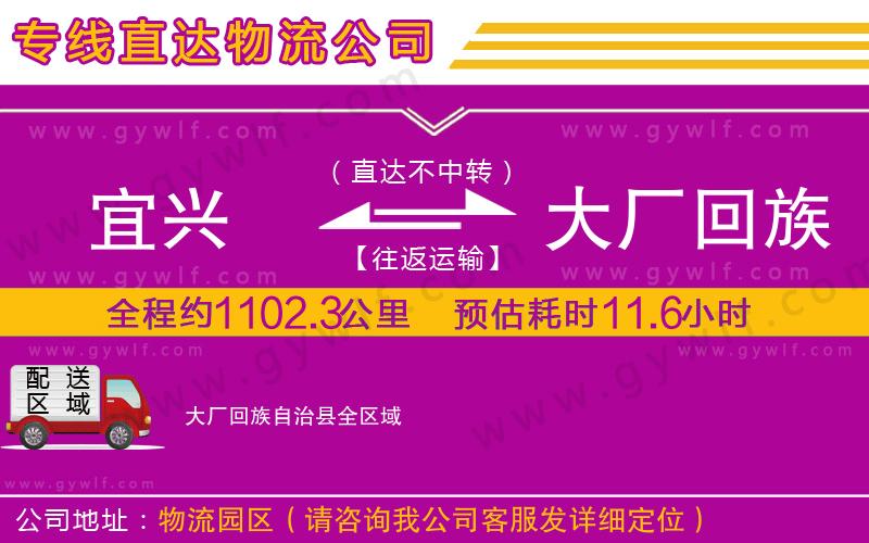 宜興到大廠回族自治縣物流公司