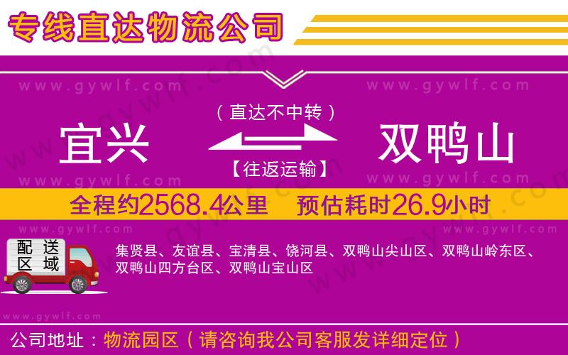 宜興到雙鴨山物流公司