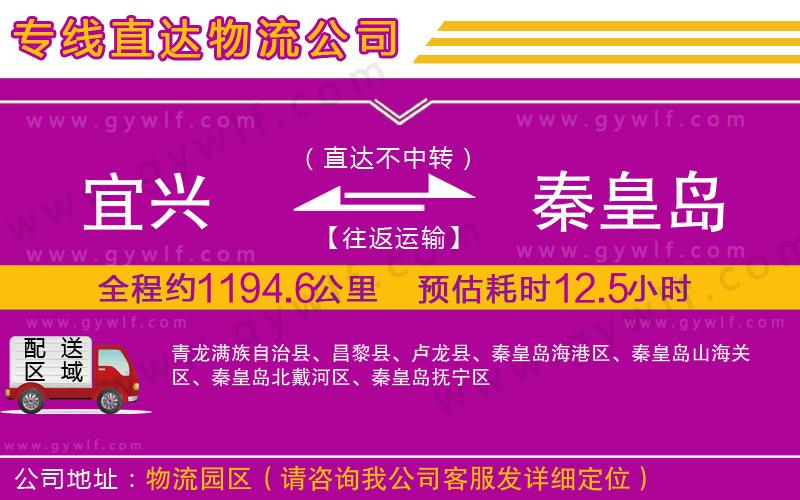 宜興到秦皇島物流公司