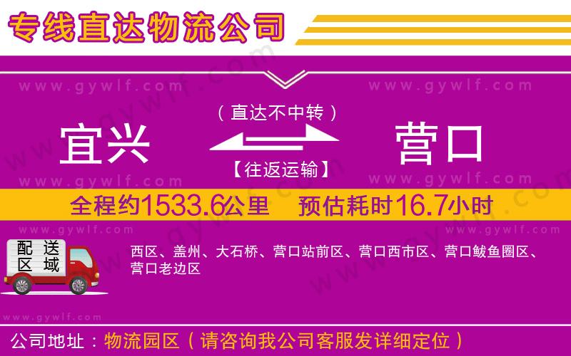 宜興到營口物流公司