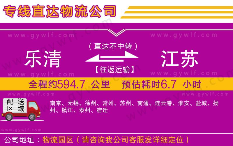 樂清到江蘇物流公司